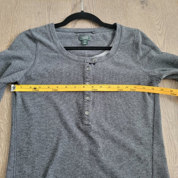 Roots Canada basic heather grey marled long sleeve top - Picture 9 of 13